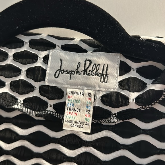 Joseph Ribkoff, dress jacket. Black and white size 12  Cuffed sleeves - Picture 3 of 3